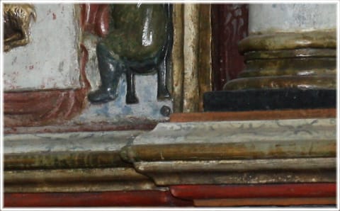Altartavla, kulhål, Fårö kyrka