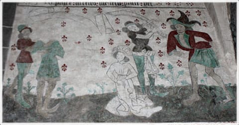 S:ta Barbara halshuggs i Öja kyrka på Gotland