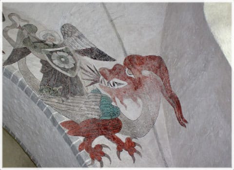 Lojsta kyrka, S:t Göran och draken