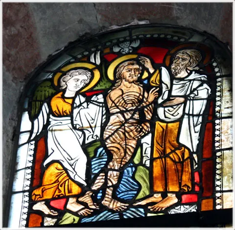 Glasmålningar i Lojsta kyrka, foto Bernt Enderborg