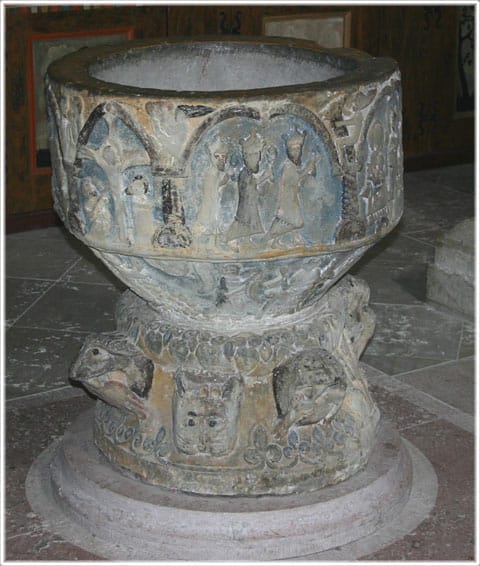 Stenkyrka kyrka, dopfunt från 1100-talet