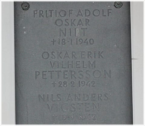 En minnestavla i Fårö kyrla