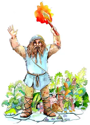 Ancylustiden 7.500–6.000 f.Kr. , illustration Lotta Ingelse