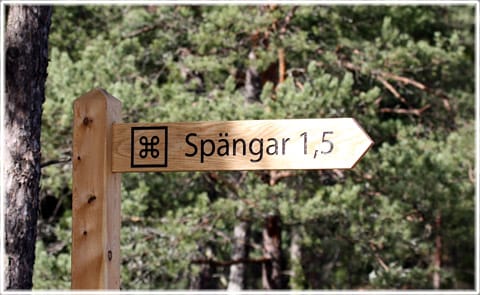 Skylten ner till Spängar