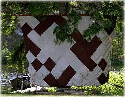 Vikingarnas skepp hade rutiga segel , foto Bernt Enderborg
