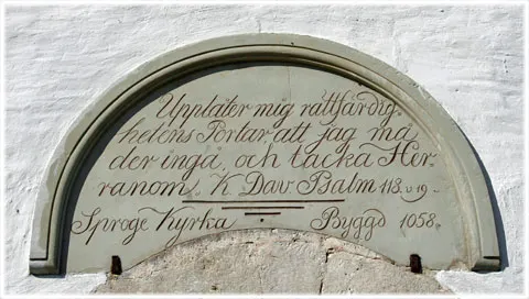 Sproge kyrkas byggnadsår stämmer, foto Bernt Enderborg