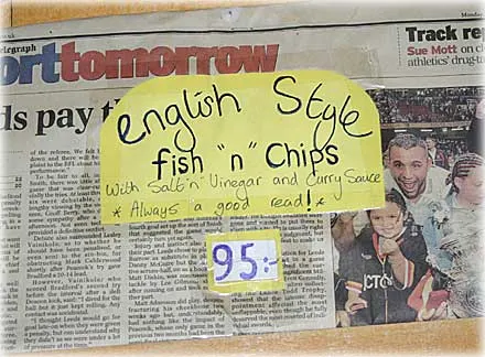 Ljugarn med Fish n Chips , foto Bernt Enderborg