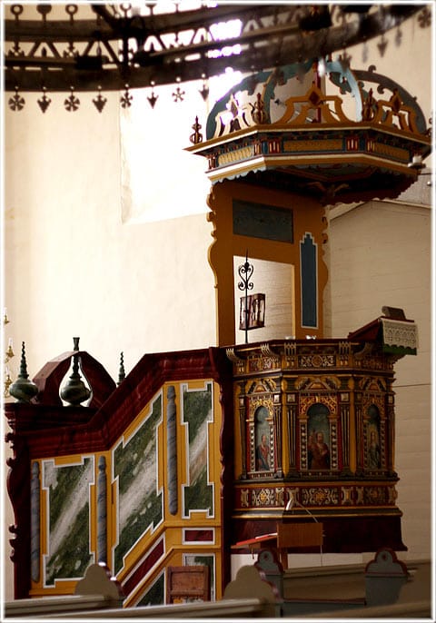 Predikstolen i Lau kyrka på Gotland