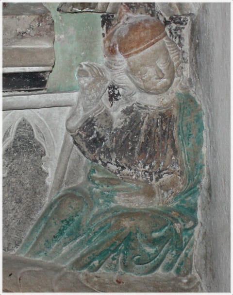Den gotiska bänken i Burs kyrka på Gotland