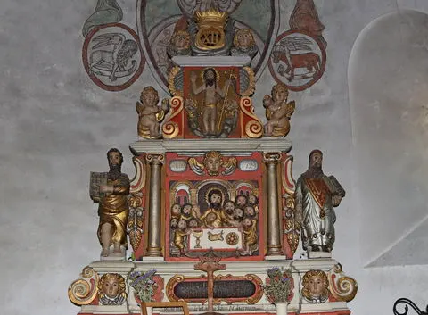 Altaruppsatsen i Hemse kyrka, foto Bernt Enderborg