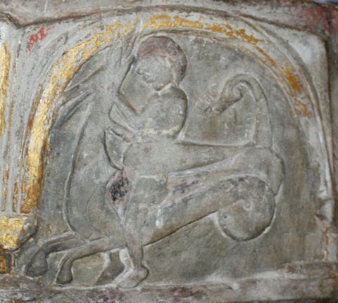 Aspisryttaren i Hogrän kyrka